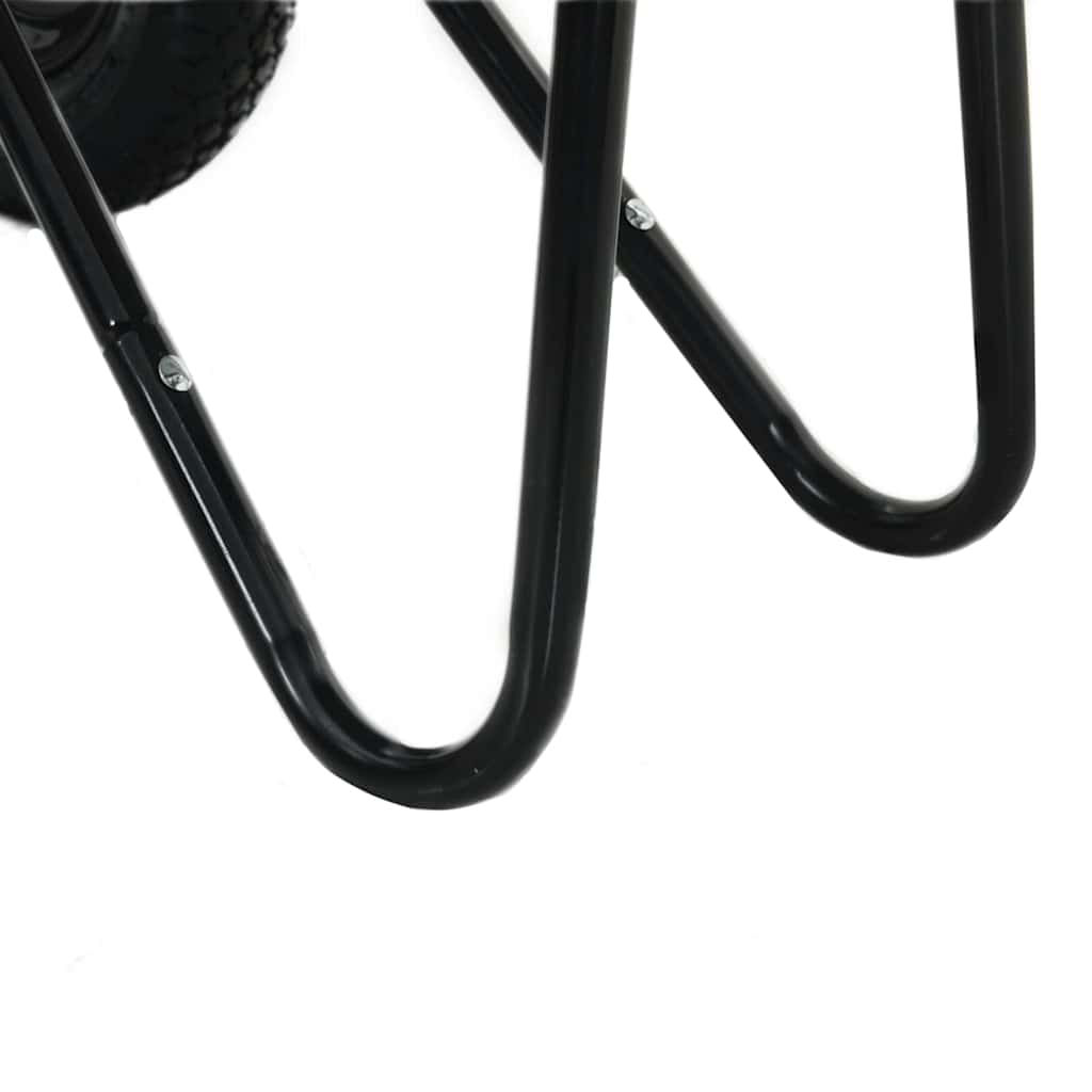 vidaXL Wheelbarrow Silver and Black 100 L 180 kg Galvanized Steel
