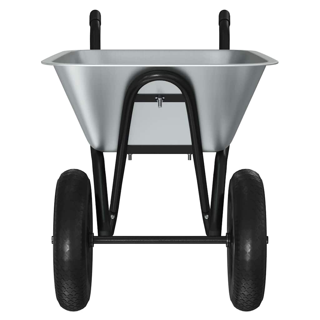vidaXL Wheelbarrow Silver and Black 100 L 180 kg Galvanized Steel