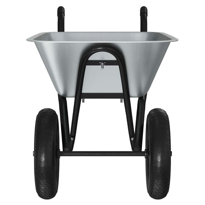 vidaXL Wheelbarrow Silver and Black 100 L 180 kg Galvanized Steel
