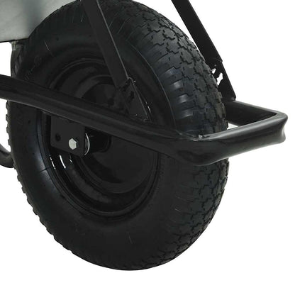vidaXL Wheelbarrow Silver and Black 100 L 150 kg Galvanized Steel