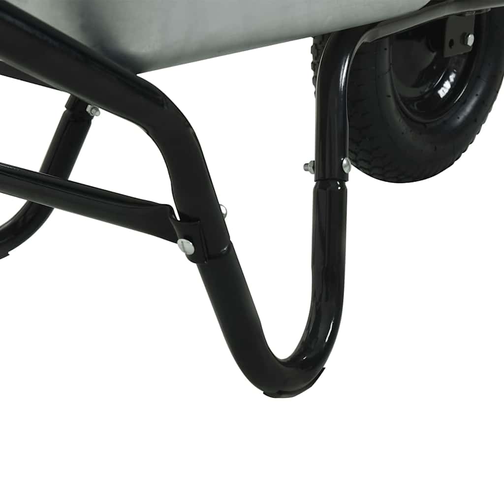 vidaXL Wheelbarrow Silver and Black 100 L 150 kg Galvanized Steel