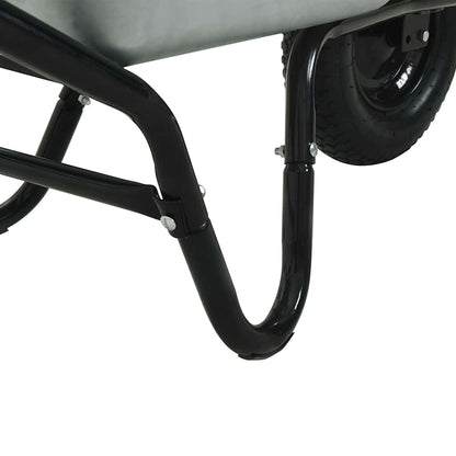 vidaXL Wheelbarrow Silver and Black 100 L 150 kg Galvanized Steel