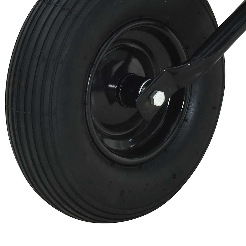 vidaXL Wheelbarrow Silver and Black 80 L 120 kg Galvanized Steel