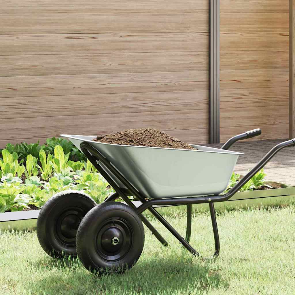 vidaXL Wheelbarrow Tray Replacement Silver 88 x 60 x 32 cm