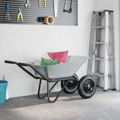 vidaXL Wheelbarrow Tray Replacement Silver 88 x 60 x 32 cm