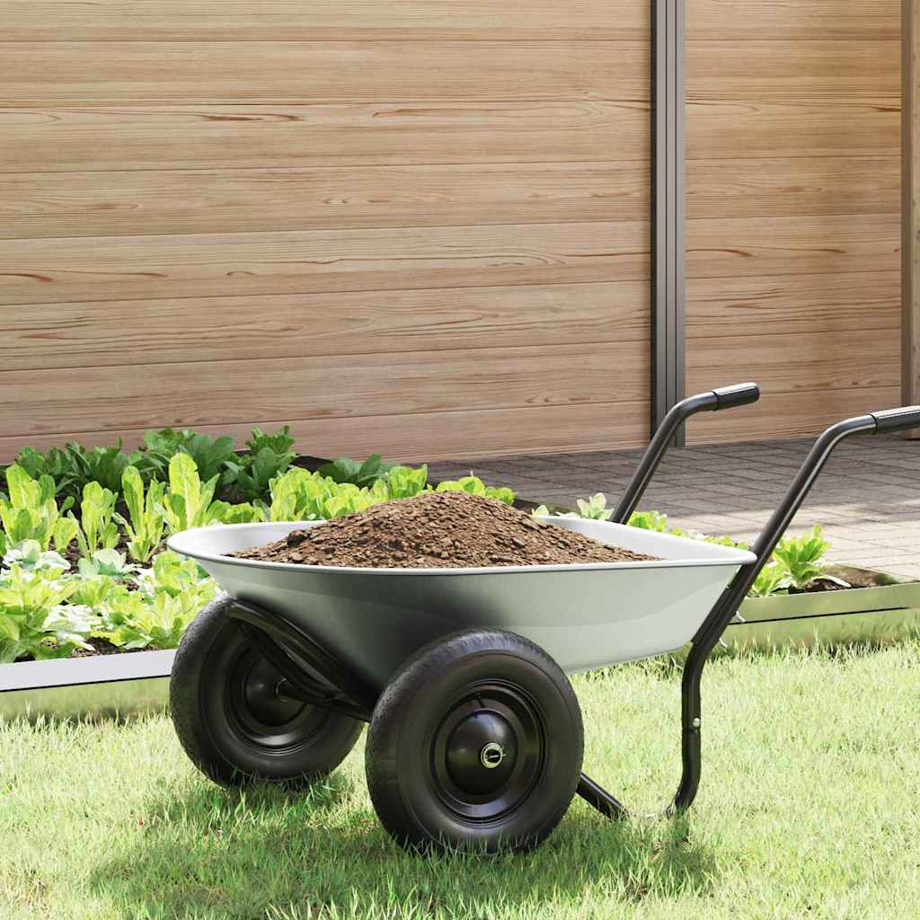 vidaXL Wheelbarrow Tray Replacement Silver 90 x 63 x 28 cm