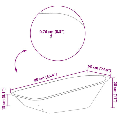 vidaXL Wheelbarrow Tray Replacement Silver 90 x 63 x 28 cm