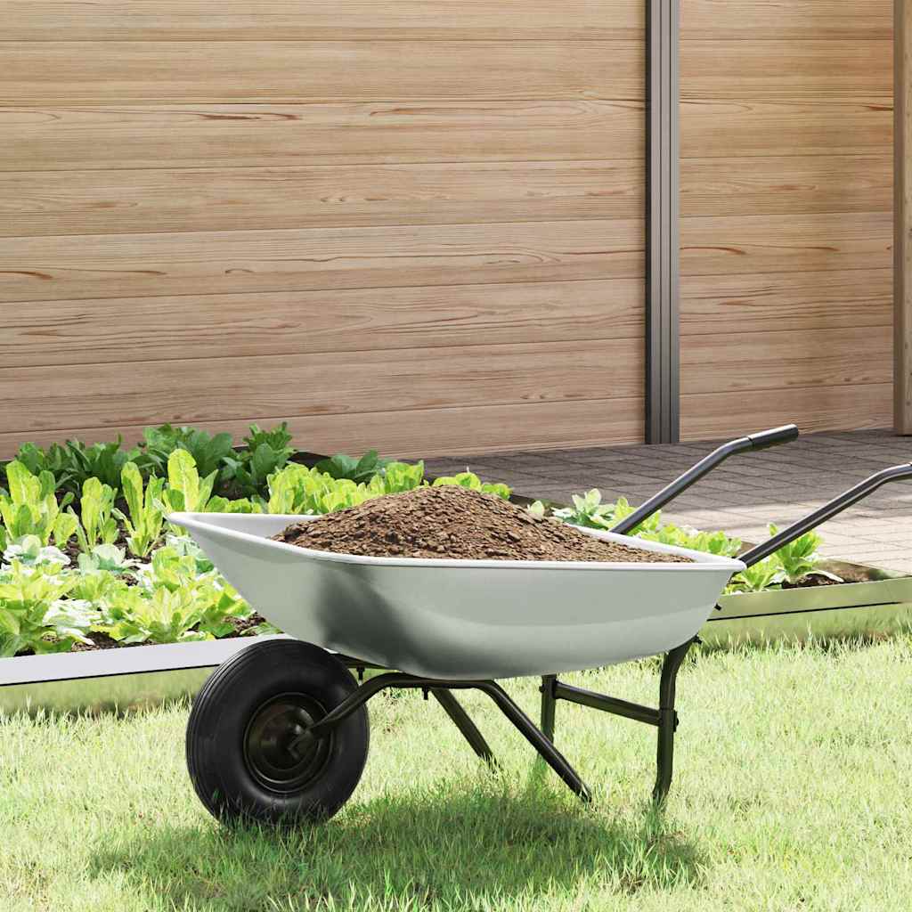 vidaXL Wheelbarrow Tray Replacement Silver 80 x 60 x 25 cm