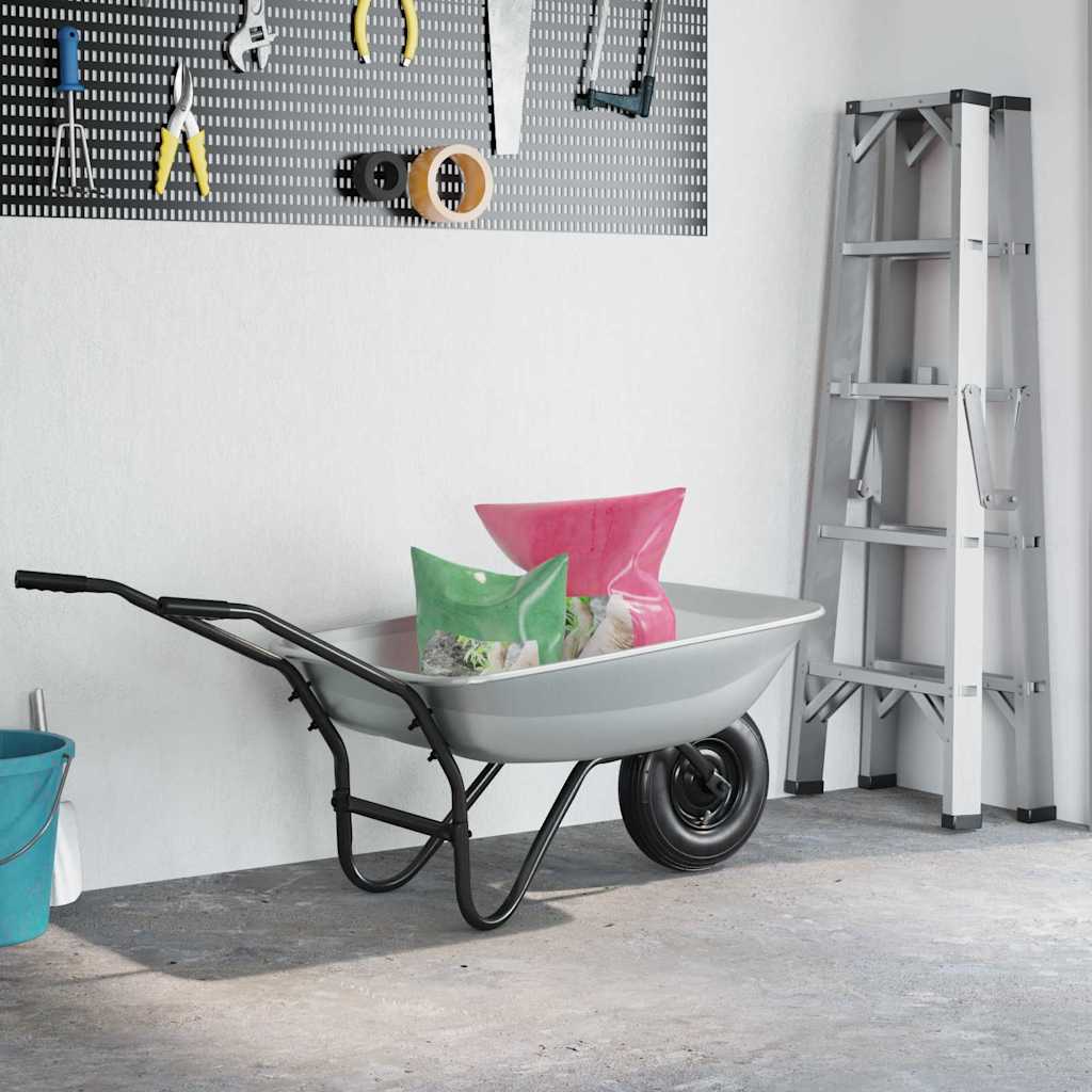 vidaXL Wheelbarrow Tray Replacement Silver 80 x 60 x 25 cm