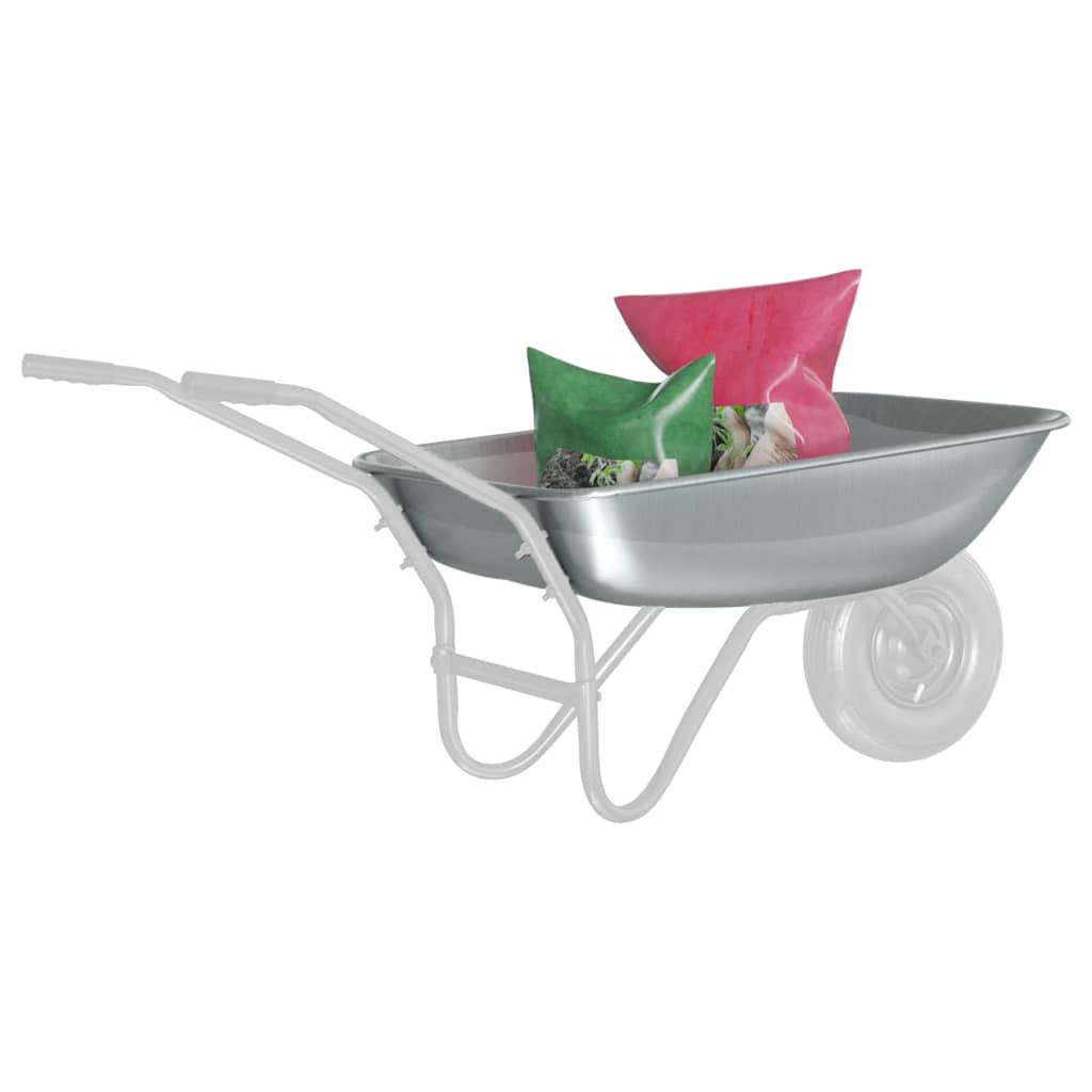 vidaXL Wheelbarrow Tray Replacement Silver 80 x 60 x 25 cm