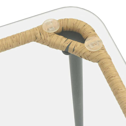 vidaXL Garden Table Natural 80 x 40 x 45 cm Poly Rattan - Brown