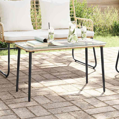 vidaXL Garden Table Natural 80 x 40 x 45 cm Poly Rattan - Brown