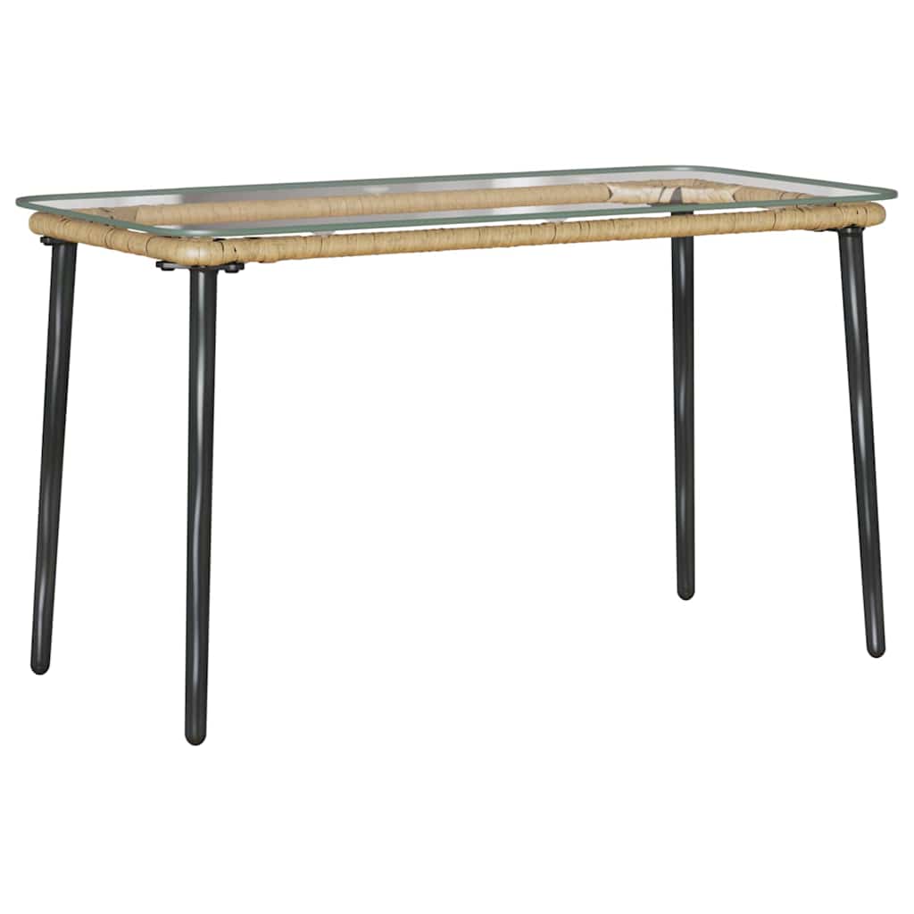 vidaXL Garden Table Natural 80 x 40 x 45 cm Poly Rattan - Brown