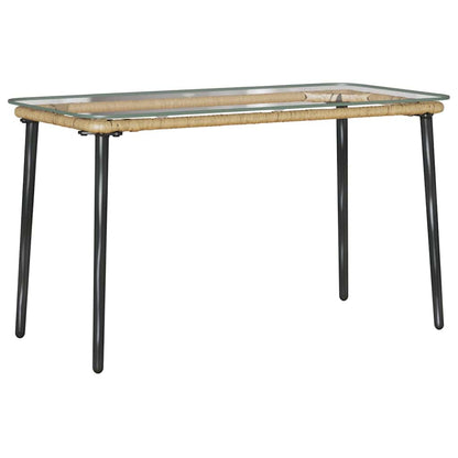vidaXL Garden Table Natural 80 x 40 x 45 cm Poly Rattan - Brown