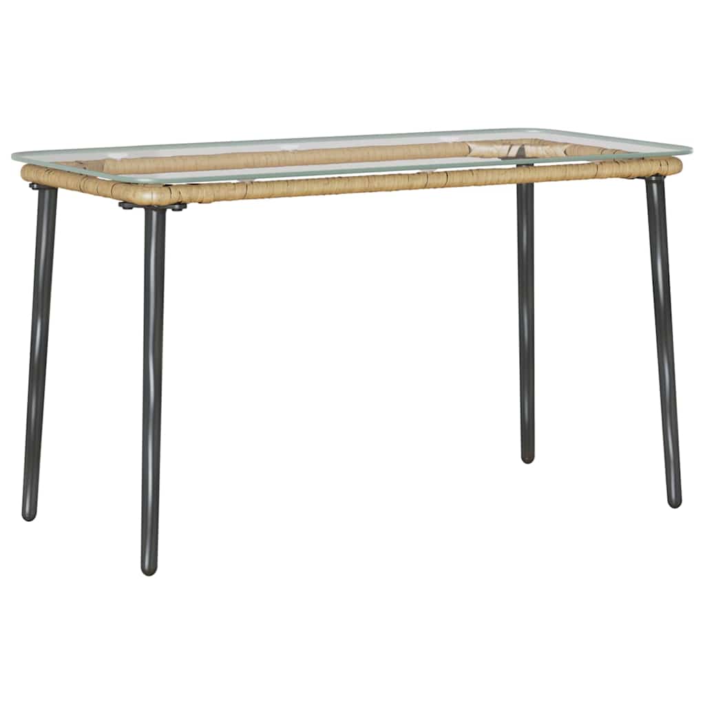 vidaXL Garden Table Natural 80 x 40 x 45 cm Poly Rattan - Brown