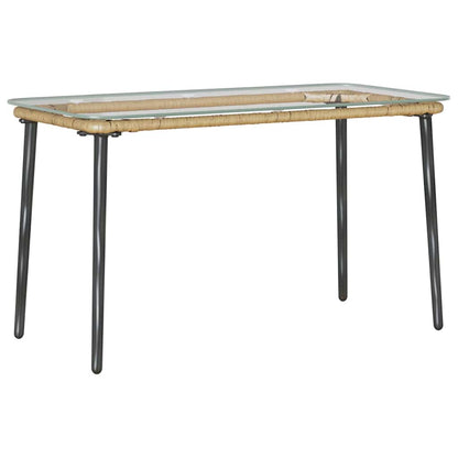 vidaXL Garden Table Natural 80 x 40 x 45 cm Poly Rattan - Brown