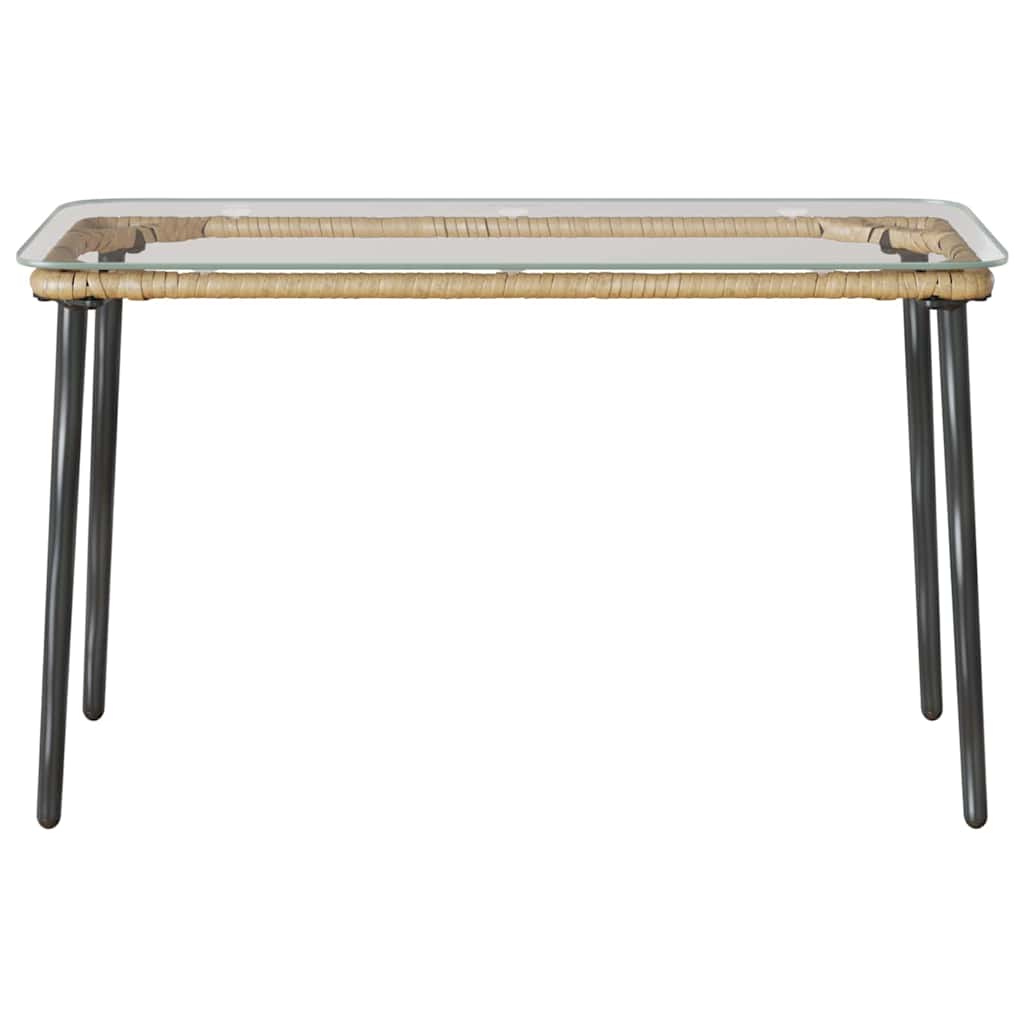 vidaXL Garden Table Natural 80 x 40 x 45 cm Poly Rattan - Brown
