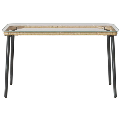 vidaXL Garden Table Natural 80 x 40 x 45 cm Poly Rattan - Brown