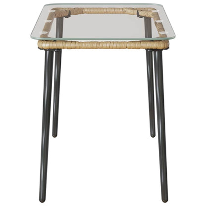 vidaXL Garden Table Natural 80 x 40 x 45 cm Poly Rattan - Brown