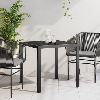 vidaXL Garden Table Black 80 x 80 x 73 cm Metal