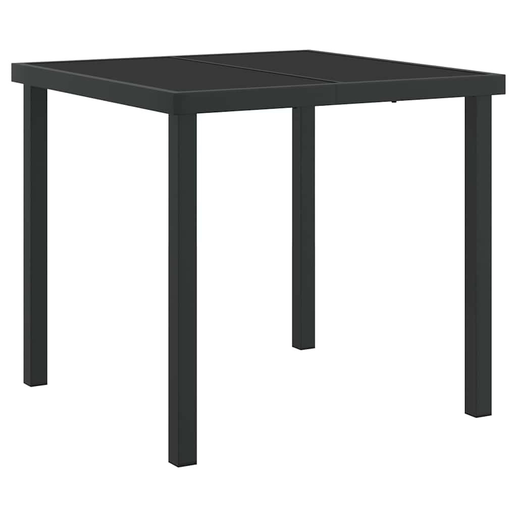 vidaXL Garden Table Black 80 x 80 x 73 cm Metal