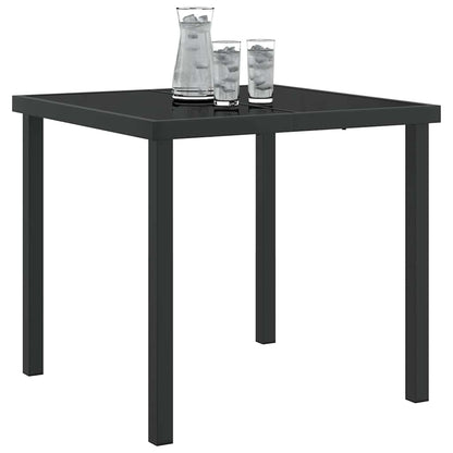 vidaXL Garden Table Black 80 x 80 x 73 cm Metal