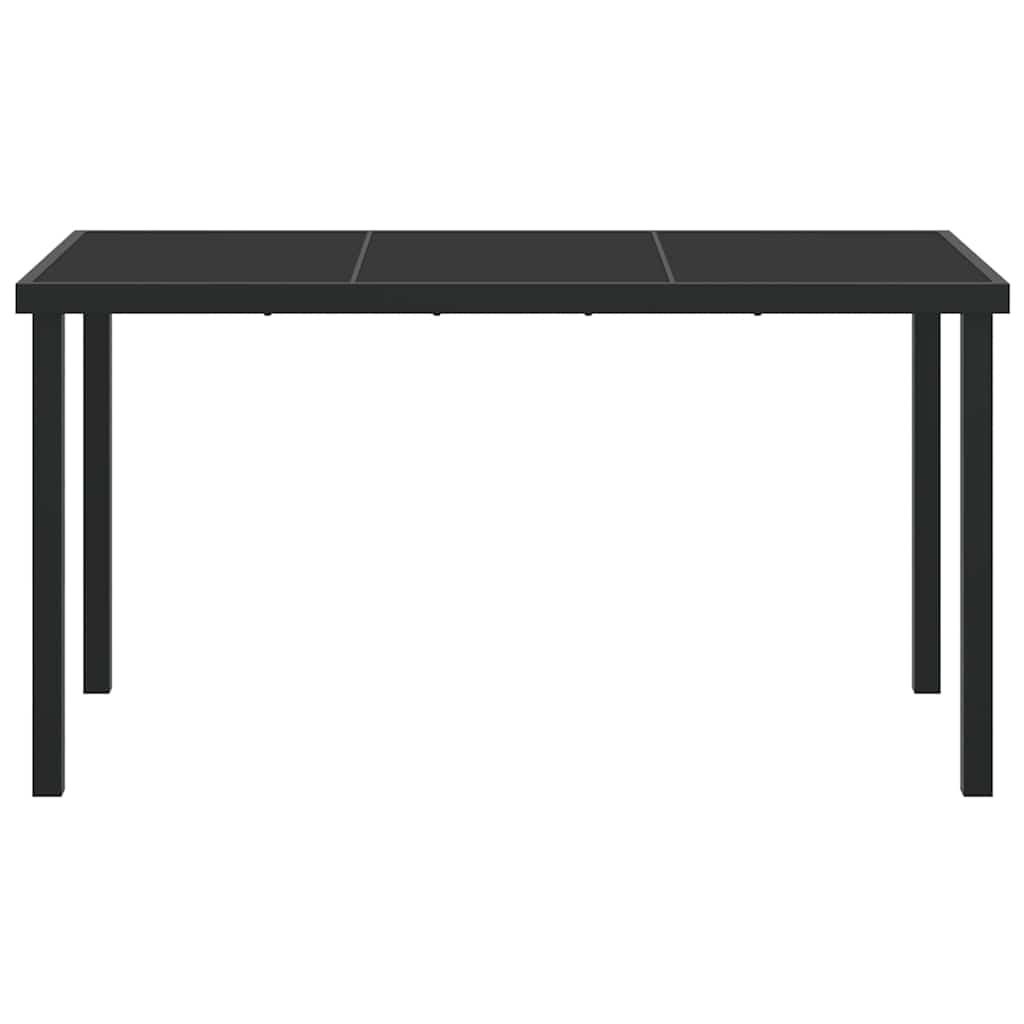 vidaXL Garden Table Black 140 x 70 x 73 cm Metal
