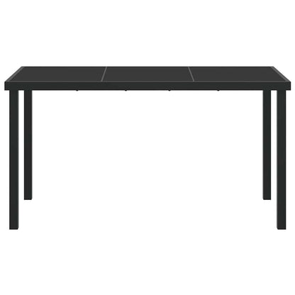 vidaXL Garden Table Black 140 x 70 x 73 cm Metal