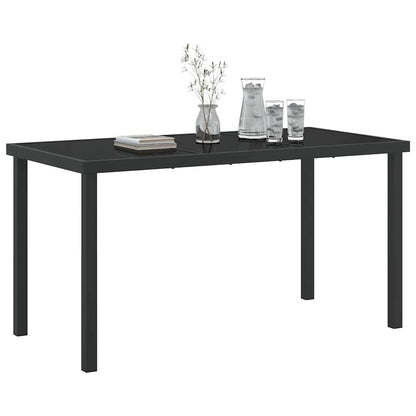vidaXL Garden Table Black 140 x 70 x 73 cm Metal