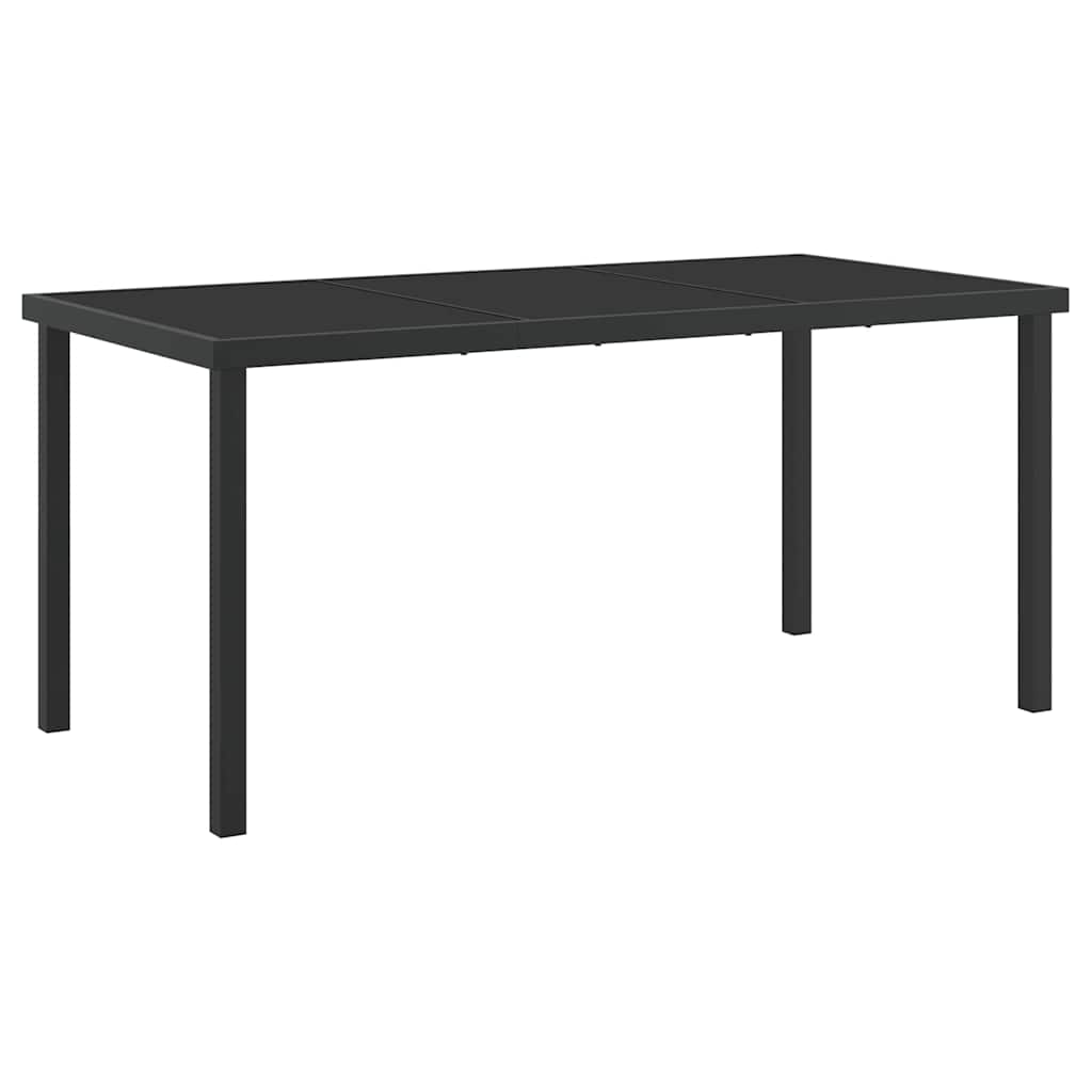 vidaXL Garden Table Black 160 x 80 x 73 cm Metal