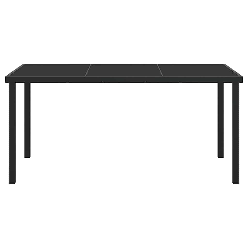 vidaXL Garden Table Black 160 x 80 x 73 cm Metal