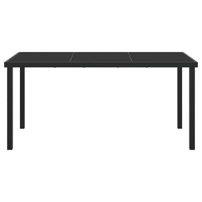vidaXL Garden Table Black 160 x 80 x 73 cm Metal