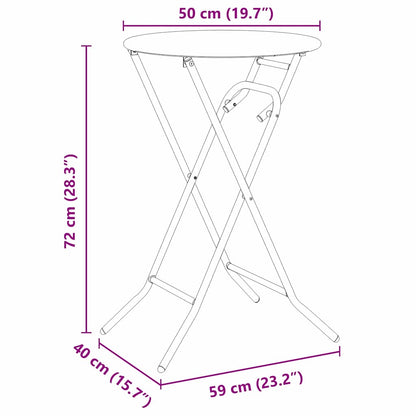 vidaXL Garden Table Folding Anthracite 50 x 50 x 72 cm Metal