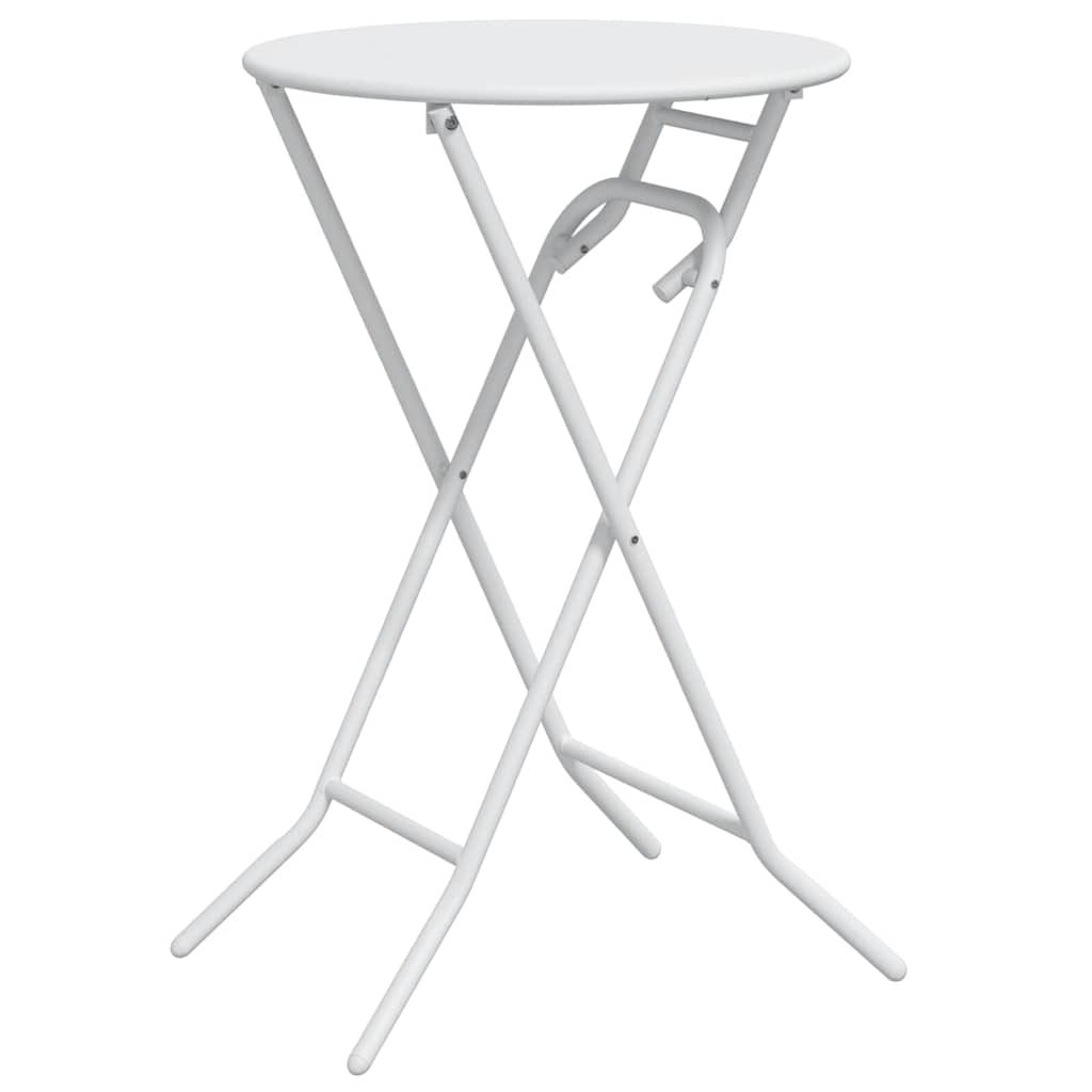 vidaXL Garden Table Folding White 50 x 50 x 72 cm Metal