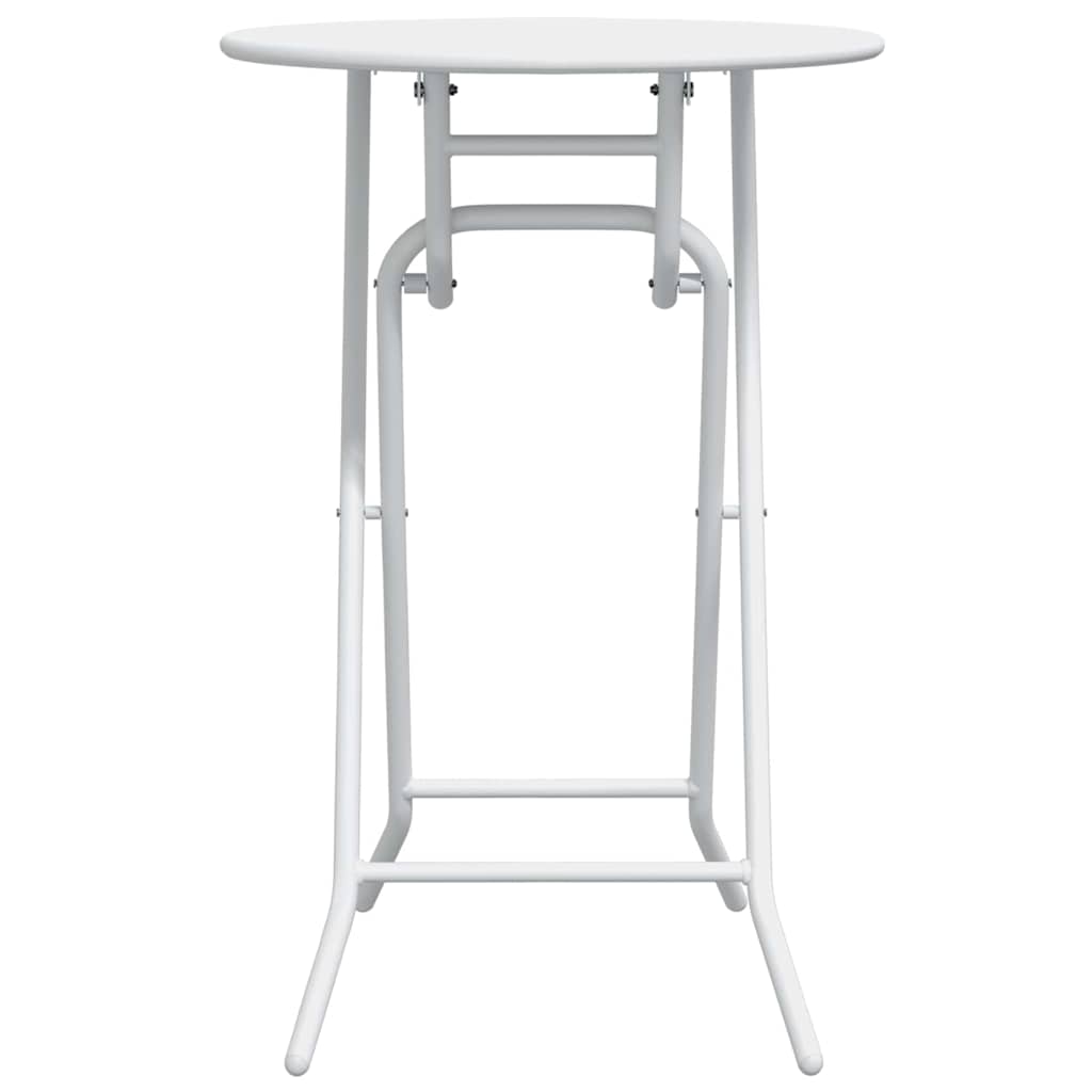 vidaXL Garden Table Folding White 50 x 50 x 72 cm Metal