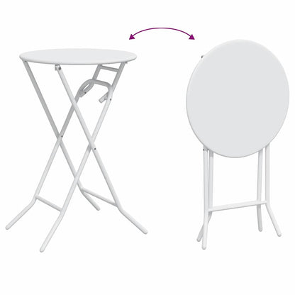 vidaXL Garden Table Folding White 50 x 50 x 72 cm Metal