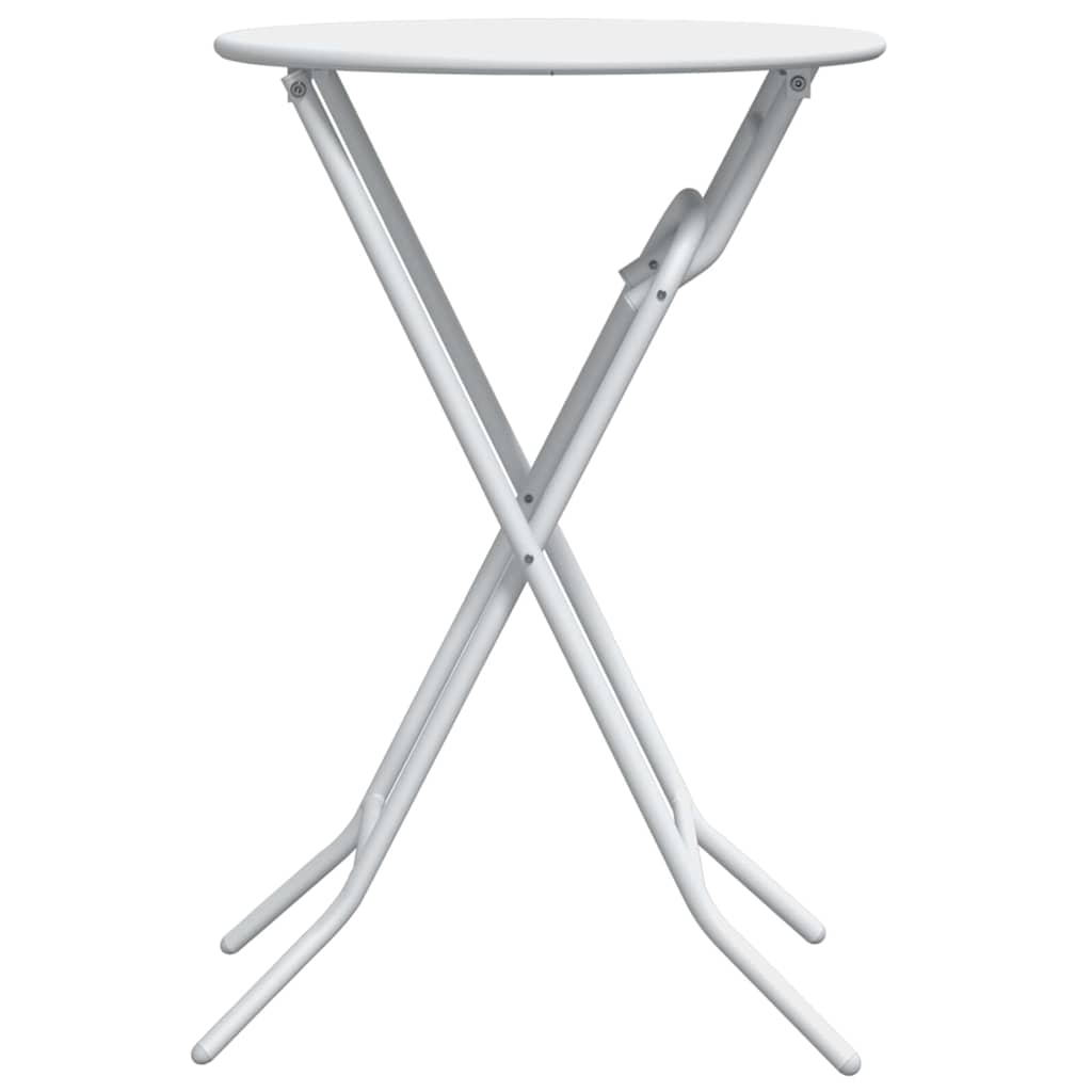 vidaXL Garden Table Folding White 50 x 50 x 72 cm Metal
