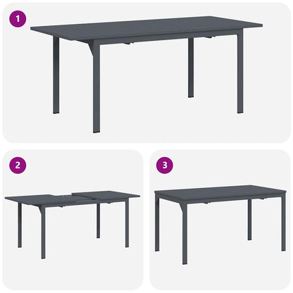 vidaXL Patio Table Anthracite 180 x 80 x 74 cm Powder-Coated Steel