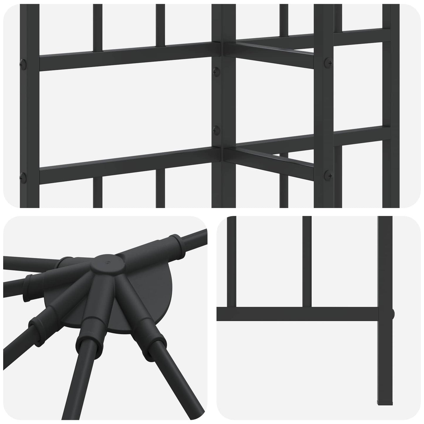 vidaXL Gazebo Frame Without Gazebo Fabric 6 x 3 m Black Steel