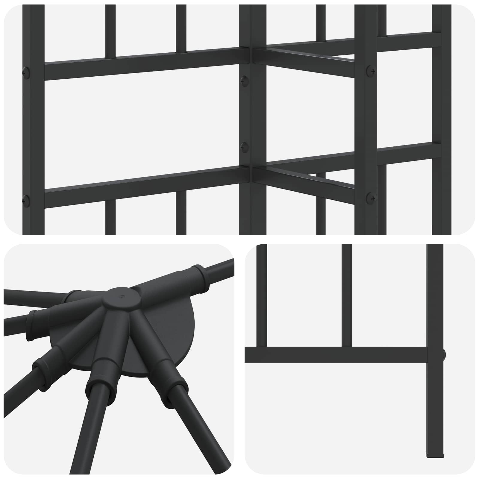 vidaXL Gazebo Frame Without Gazebo Fabric 6 x 3 m Black Steel