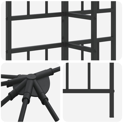 vidaXL Gazebo Frame Without Gazebo Fabric 6 x 3 m Black Steel