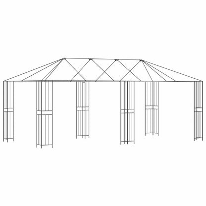 vidaXL Gazebo Frame Without Gazebo Fabric 6 x 3 m Black Steel