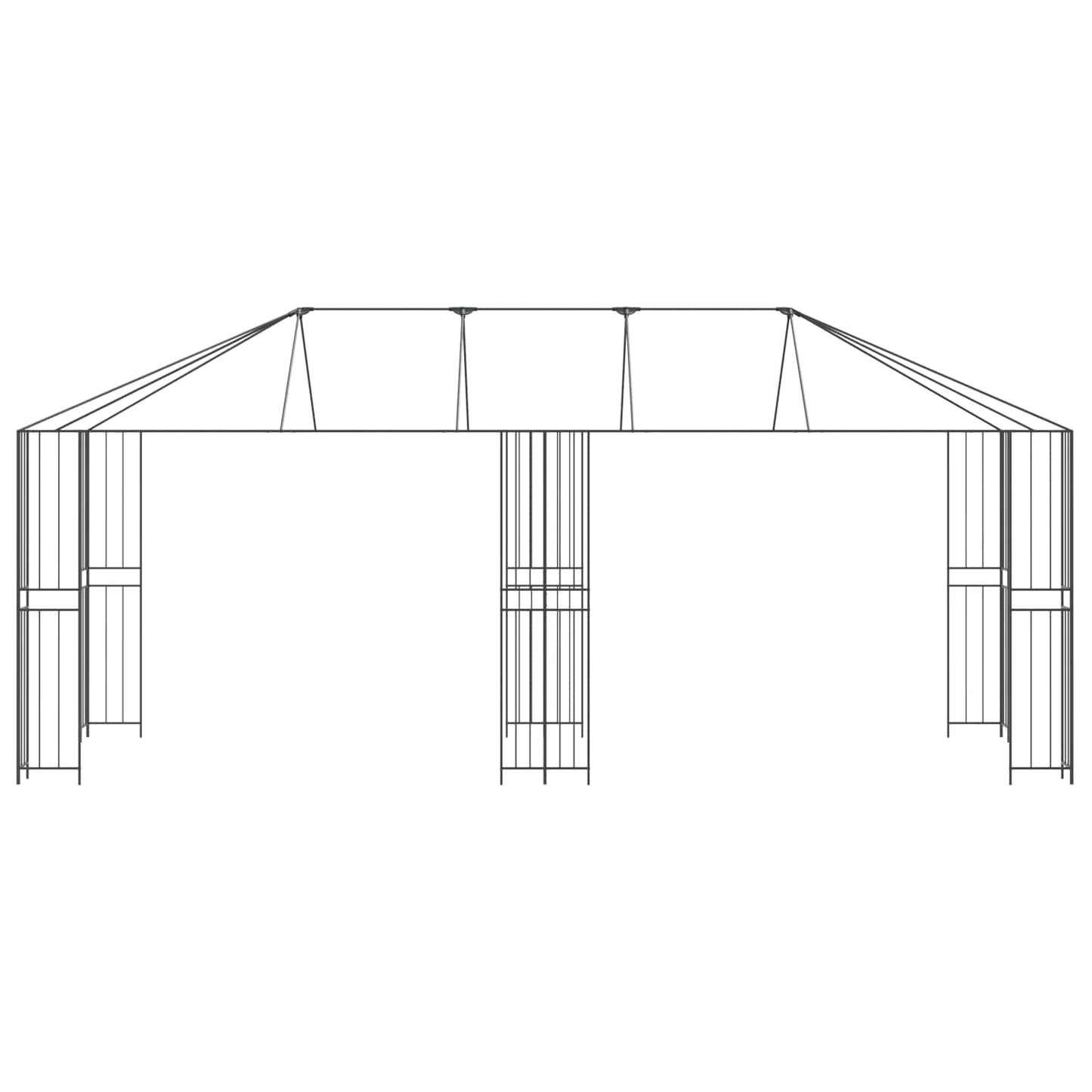 vidaXL Gazebo Frame Without Gazebo Fabric 6 x 3 m Black Steel