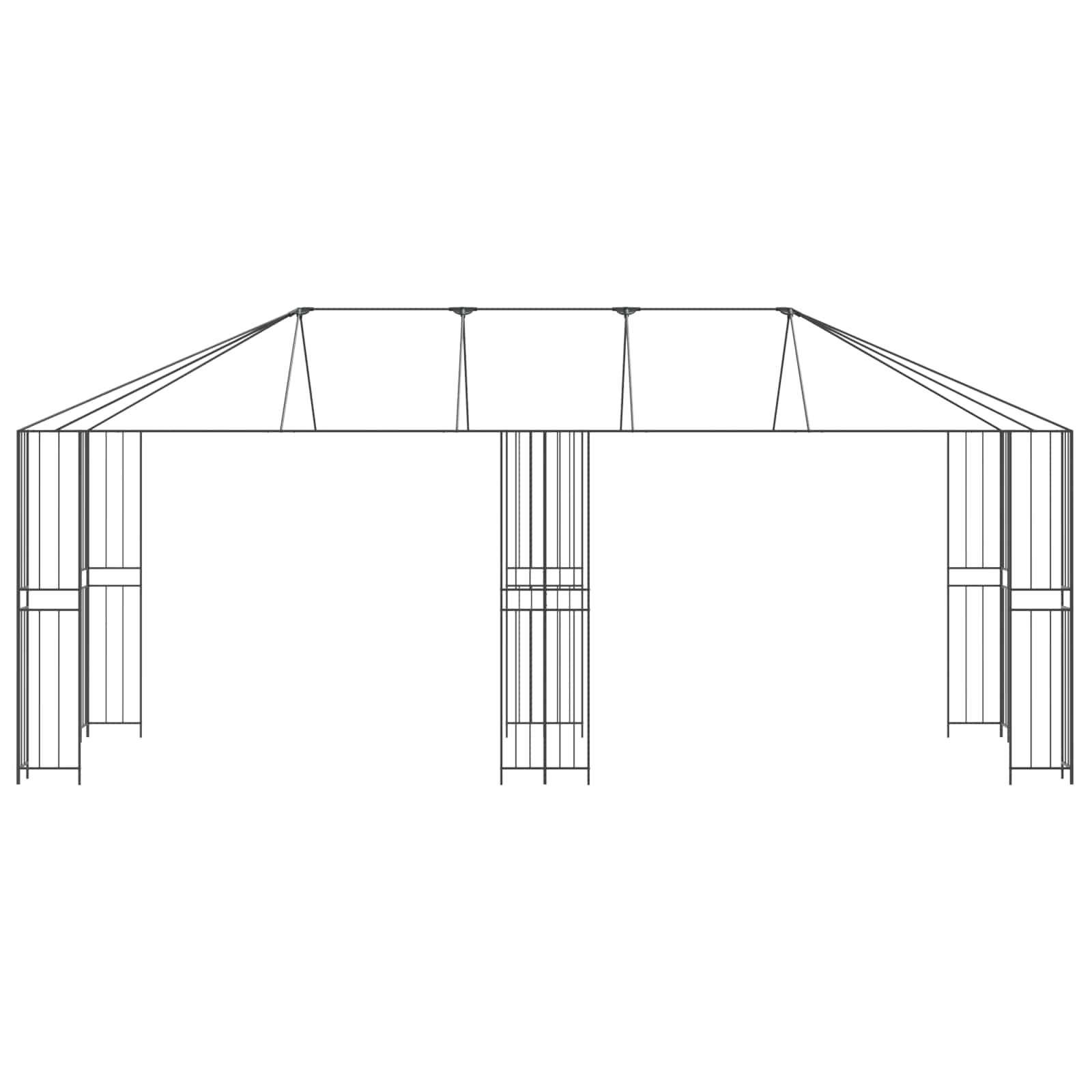 vidaXL Gazebo Frame Without Gazebo Fabric 6 x 3 m Black Steel