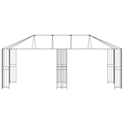 vidaXL Gazebo Frame Without Gazebo Fabric 6 x 3 m Black Steel