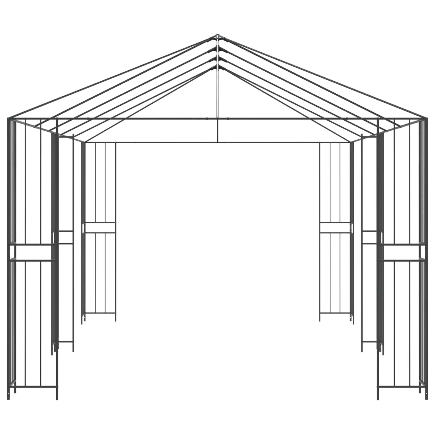 vidaXL Gazebo Frame Without Gazebo Fabric 6 x 3 m Black Steel