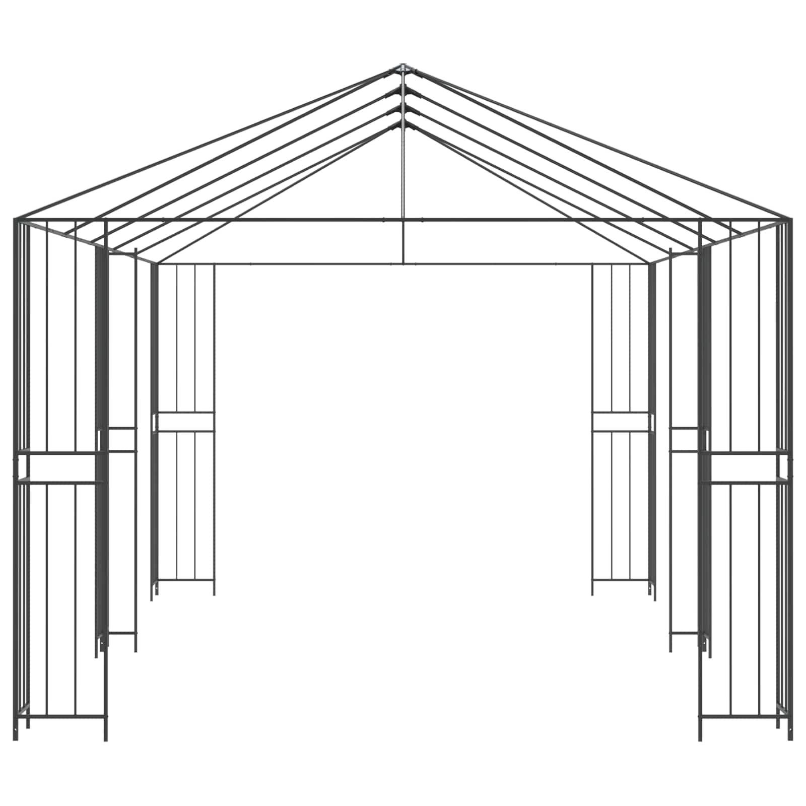 vidaXL Gazebo Frame Without Gazebo Fabric 6 x 3 m Black Steel