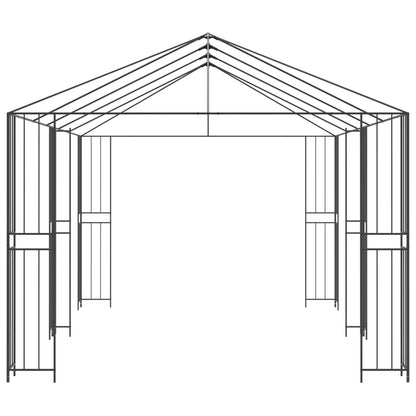 vidaXL Gazebo Frame Without Gazebo Fabric 6 x 3 m Black Steel