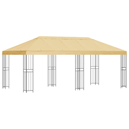 vidaXL Garden Gazebo 6 x 3 m Cream Polyester and Steel 190 gsm