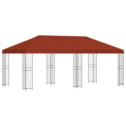 vidaXL Garden Gazebo 6 x 3 m Terracotta Polyester and Steel 190 gsm